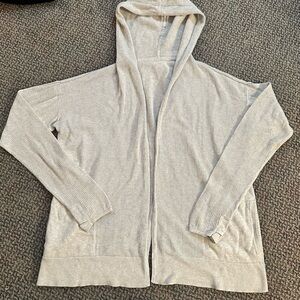 Lululemon Hoodie Womens M Still Movement Wrap Split Back Gray Nimbus Sweater